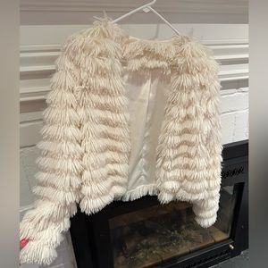 Faux fur cream color jacket